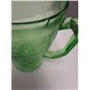 Image 5 : Vintage Hazel Atlas Florentine Poppy Pattern Pitcher - Has Chips on Bottom & Edge, As Pictured - 7" 