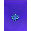 Image 4 : Vintage Clover Atomic Patterned Uranium & Colored Jeweled Brooch Jewelry - 1.5" Diameter