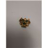 Image 6 : Vintage Clover Atomic Patterned Uranium & Colored Jeweled Brooch Jewelry - 1.5" Diameter