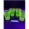 Image 1 : (4) Vintage Hazel Atlas Uranium Glass Cups - 4" Tall