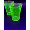 Image 2 : (4) Vintage Hazel Atlas Uranium Glass Cups - 4" Tall