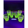 Image 1 : (6) Vintage Uranium Glass Liqueur Glasses Set - 4" Tall