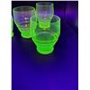 Image 2 : (6) Vintage Uranium Glass Liqueur Glasses Set - 4" Tall