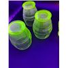 Image 4 : (6) Vintage Uranium Glass Liqueur Glasses Set - 4" Tall