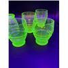 Image 5 : (6) Vintage Uranium Glass Liqueur Glasses Set - 4" Tall
