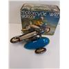 Image 4 : Vintage Wind-Up Tin Motorcycle w/Sidecar Made by Clockwork (Comes w/Box)