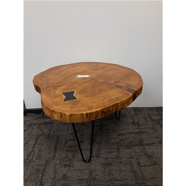 # Custom Built Live Edge Coffee Table - 24" Diameter x 16"T - CANNOT SHIP