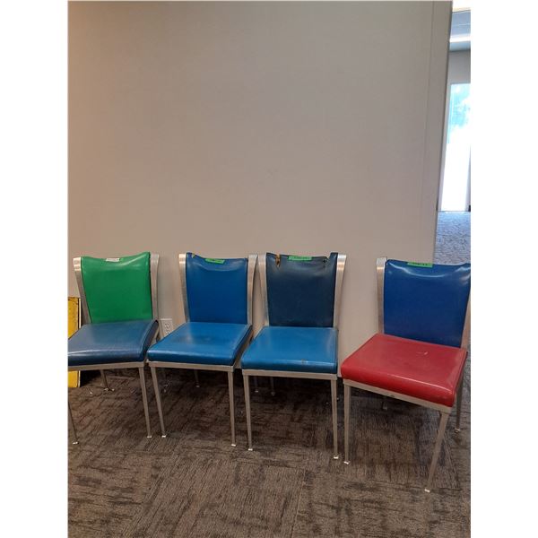 # Vintage Diner Style Metal & Vinyl Chairs - Some Wear As Pictured - CANNOT SHIP