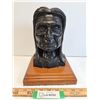 Image 1 : # Indigenous Man Bust Statue by Artist J.A. Mulligan - 2/50 - 10" x 7" x 7.5"