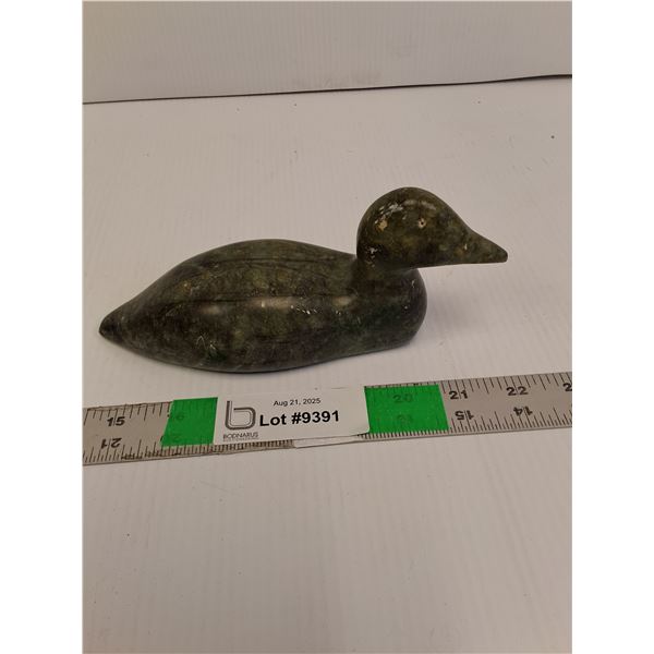 Soapstone Duck Figurine 7.5" Long