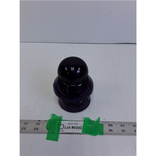 Purple Glass Insulator 4.5" Tall