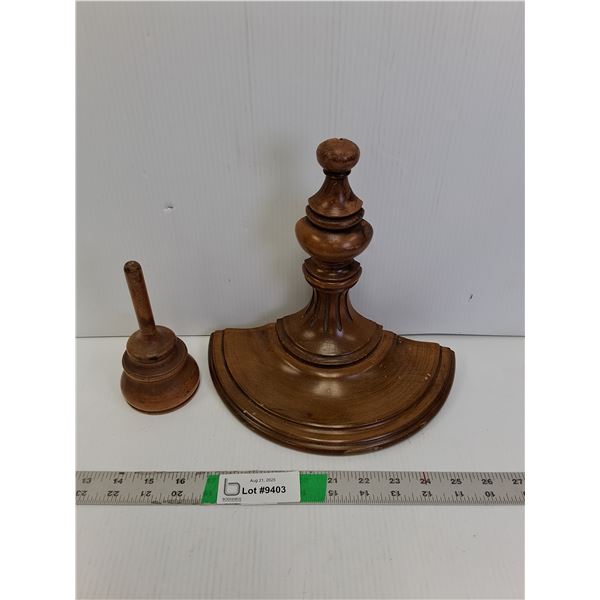 Wooden Ornate Display Shelf 9.25" Tall & Glove Duster