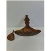 Image 2 : Wooden Ornate Display Shelf 9.25" Tall & Glove Duster