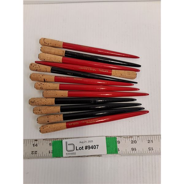 (12) German Wooden Koh-I-Noor Drafting Pen Holders