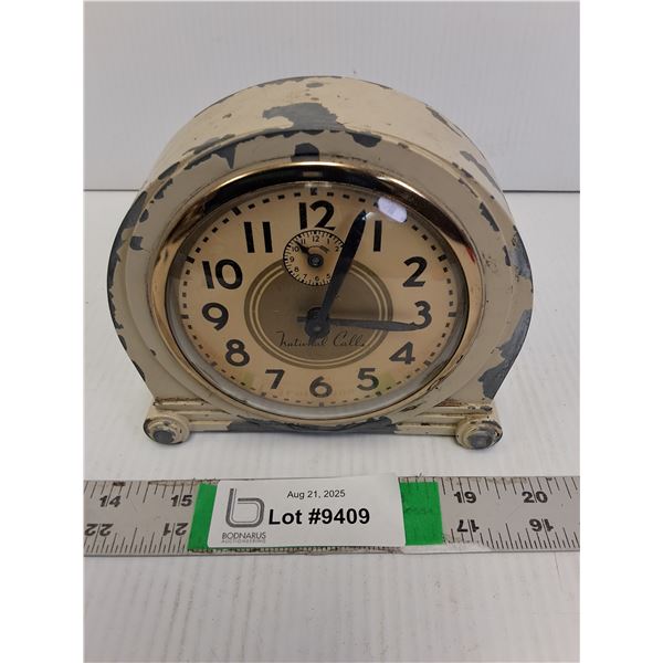 Vintage National Call Alarm Clock- As Is 5.5" x 5"