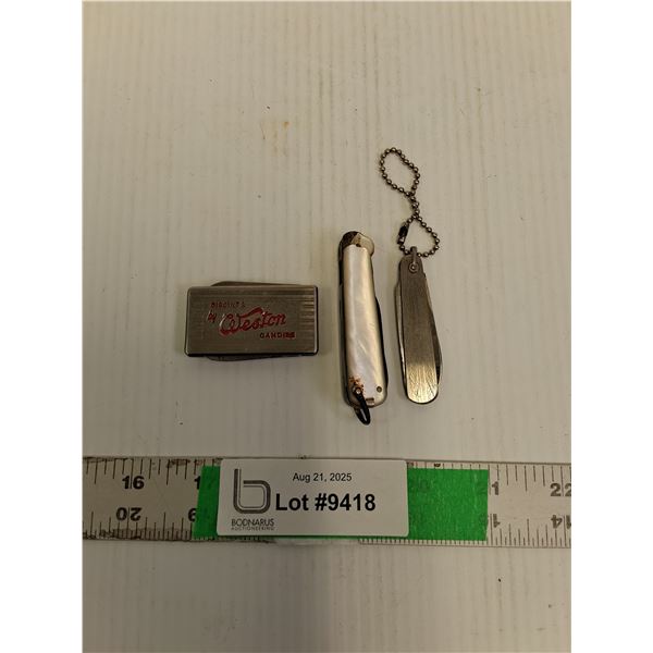 (3) Vintage Pocket Knives- Weston, Misc. Up to 5.75" Long When Opened