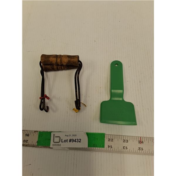 (2) Wooden Handles & Fuller Brush Ice Scraper 5.5"