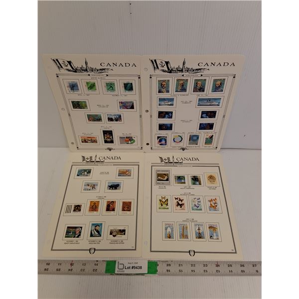 (4) Pages of 1980s Uncirculated Canadian Collector Stamps- Exploration, Misc.