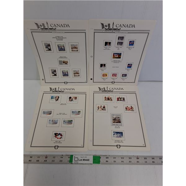 (4) Pages of 1980s/90 Uncirculated Canadian Collector Stamps- Dolls, Misc.