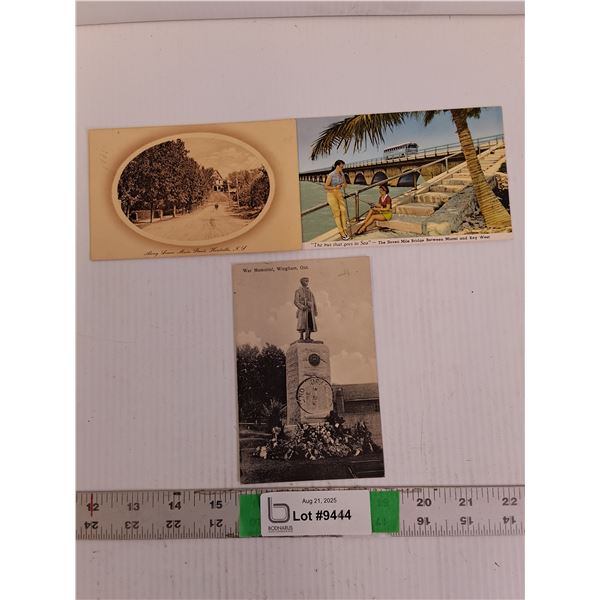 (3) Vintage American Postcards