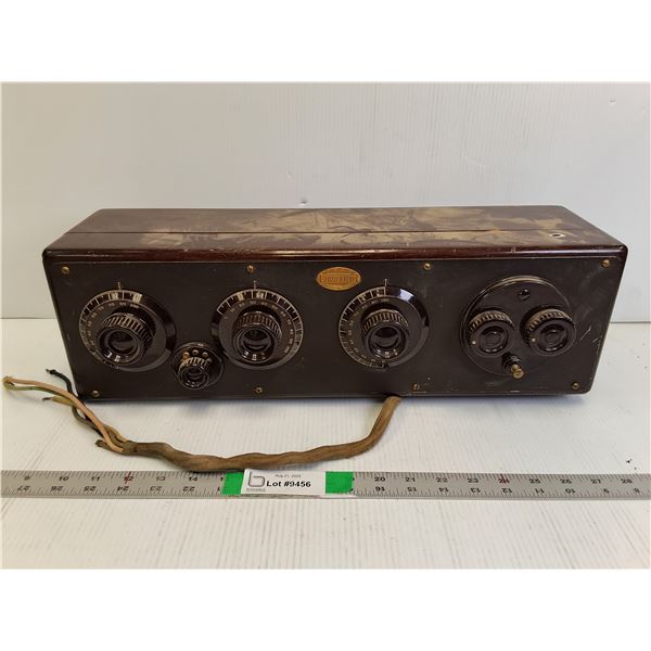 Atwater Kent Wooden Radio- As Is 19.75" x 5.5" x 6"