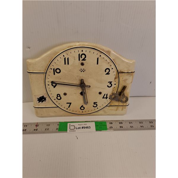 Vintage Ceramic Wall Clock 9" x 7"