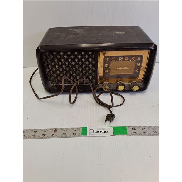 Vintage Silvertone Radio- As Is 13.5" x 6.5" x 6"