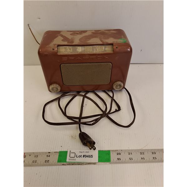 Sparton Metal Radio- As Is 8.5" x 5.5" x 5.5"