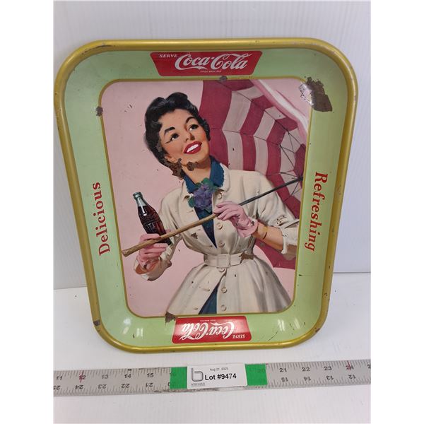 Vintage Coca- Cola Tray- As Is 13" x 10.5"