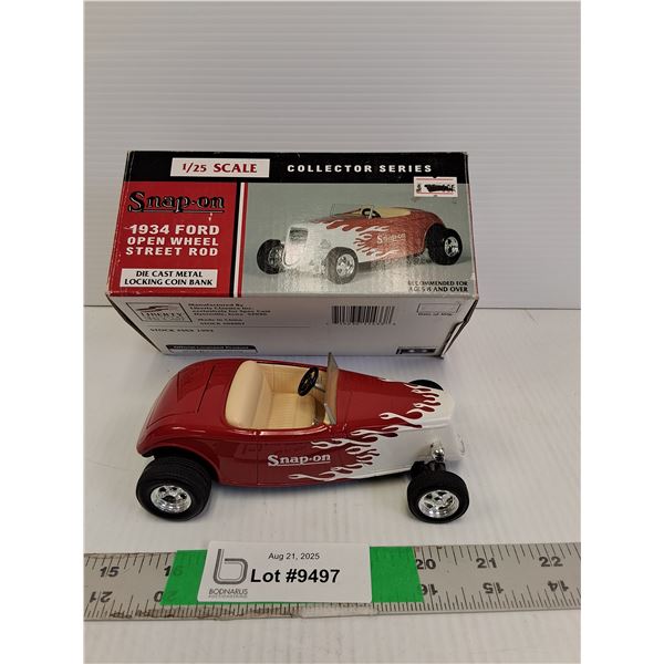 1:25 Scale Snap-On 1934 Ford Street Rod Model Coinbank, Appears NIB