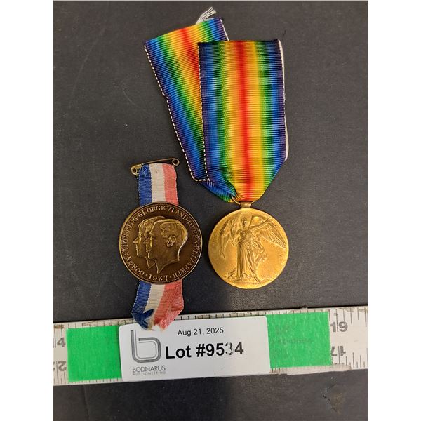 (2) Tokens- King George Coronation-1937 & Great War for Civilisation-1914-19