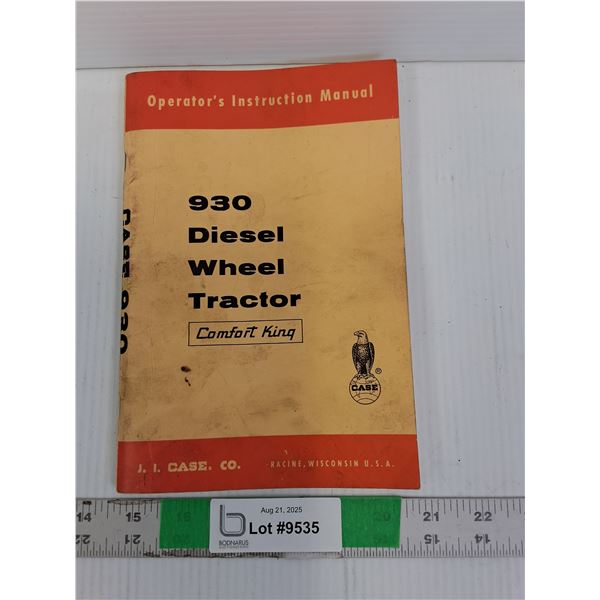 Vintage Case 930 Diesel Wheel Tractor Manual