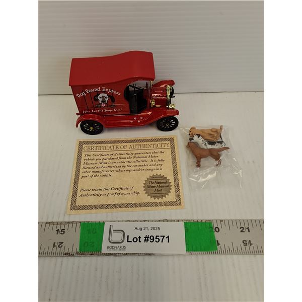 1:32 Scale 1913 Ford Model T Dog Catcher with Dog Figurines and Certificate of Authenticity