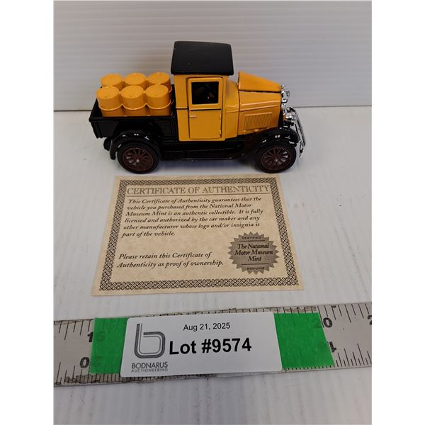 1:32 Scale 1928 Model Chevy 1/2 Ton Pick Up with Barrels & Certificate of Authenticity