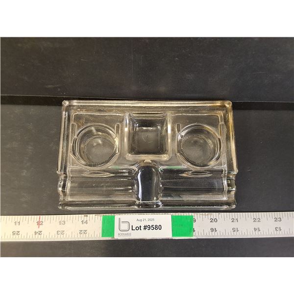 Glass Ink Well 8" x 5"