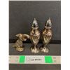 Image 1 : Leaded Silver Plated Salt & Pepper Shakers & Metal Parrot Bottle Opener