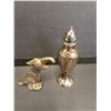 Image 2 : Leaded Silver Plated Salt & Pepper Shakers & Metal Parrot Bottle Opener