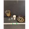 Image 1 : Ceramic Bowl 7.5", Wine Glass 9" Tall, (2) Souvenir Glasses