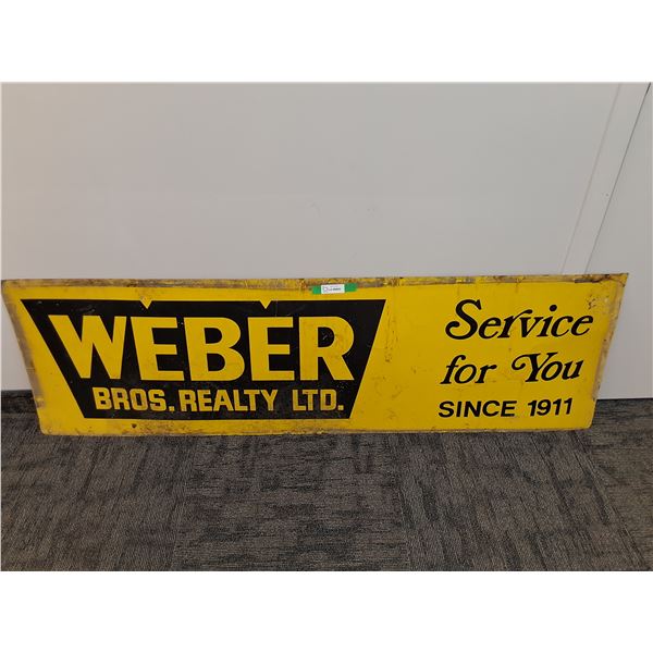 # Weber Bros. Realty Metal Sign 70" x 21", Cannot Ship