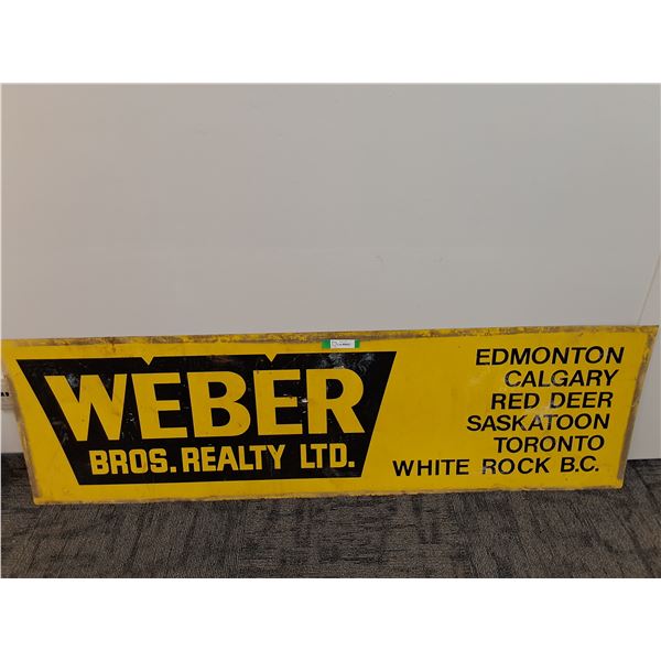 # Weber Bros. Realty Metal Sign 70" x 21", Cannot Ship
