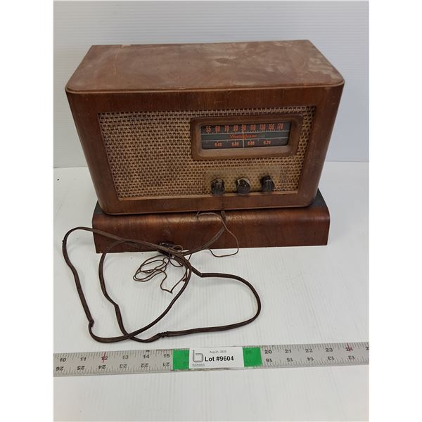 Vintage Westinghouse Radio 13.25" x 7" x 8" with Stand- As Is