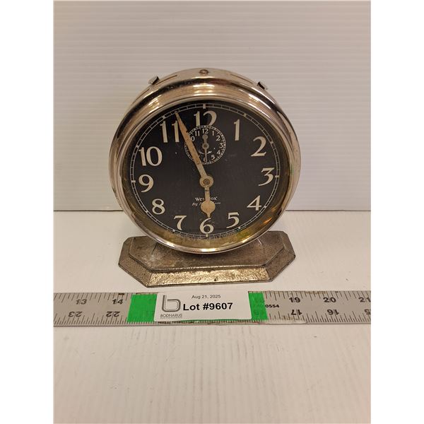 Vintage Westclox Metal Alarm Clock- As Is 5.5" Tall