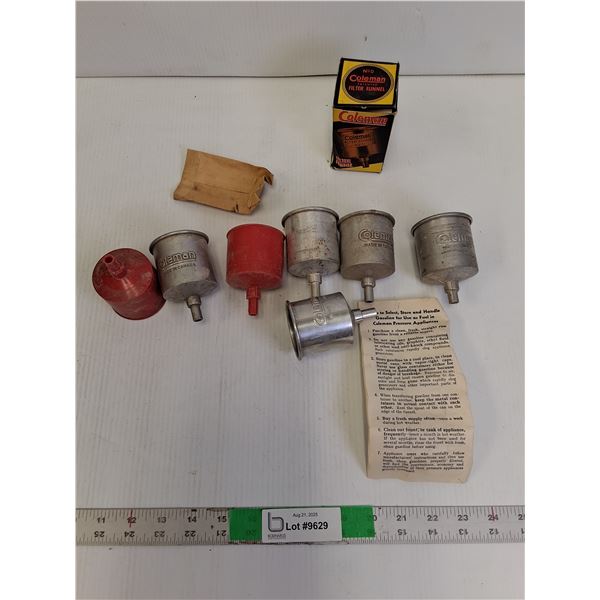 (6) Vintage Coleman Filter Funnels- Metal & Plastic