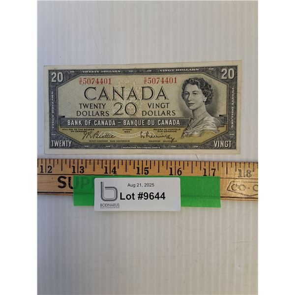 ^Canadian Twenty Dollar Bill - 1954