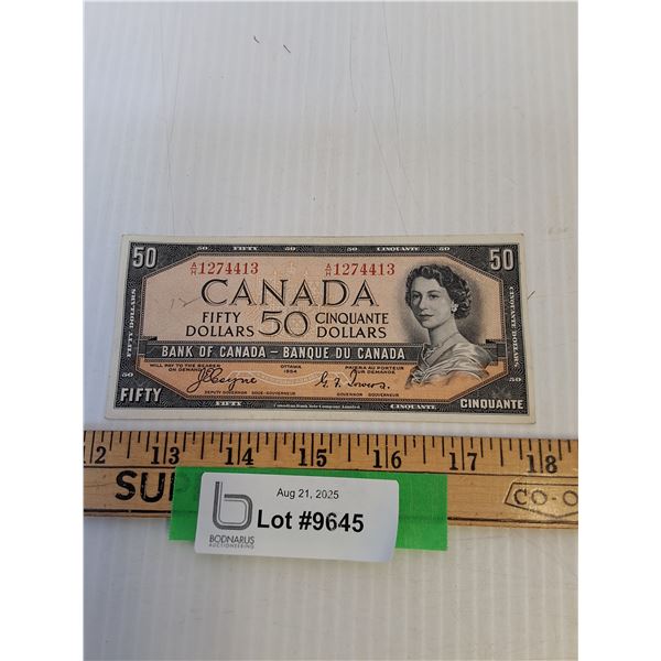 ^Canadian Fifty Dollar Bill - 1954