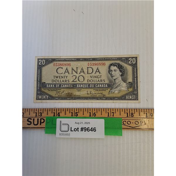 ^ Canadian Twenty Dollar Bill - 1954