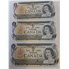 Image 3 : ^(4) Canadian One Dollar Bills (Sequential Series of Numbers) - 1973