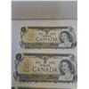 Image 2 : ^(6) Canadian One Dollar Bills (Sequential Series of Numbers) - 1973