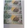 Image 4 : ^(5) Canadian Twenty Dollar Bills (Sequential Order) - Issued 2004, Printed 2010 - Uncirculated
