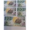 Image 4 : ^(5) Canadian Twenty Dollar Bills (Sequential Order) - Issued 2004, Printed 2010 - Uncirculated